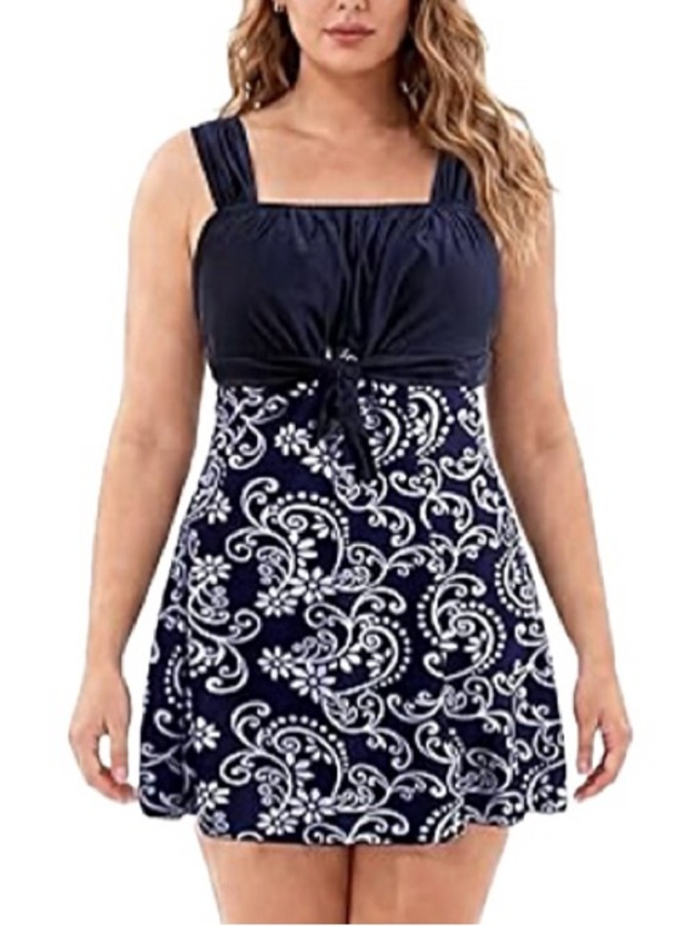 NWT Wantdo One Piece Swim Dress Size 16/18 Floral Paisley Tankini With Shorts
